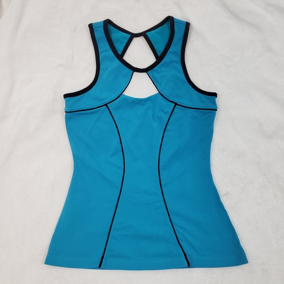 Zumba Fitness Tops - Zumba Teal Blue Black Workout Tank Top